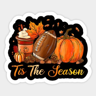Pumpkin Spice Football Tis The Season Fall Thanksgiving Sticker